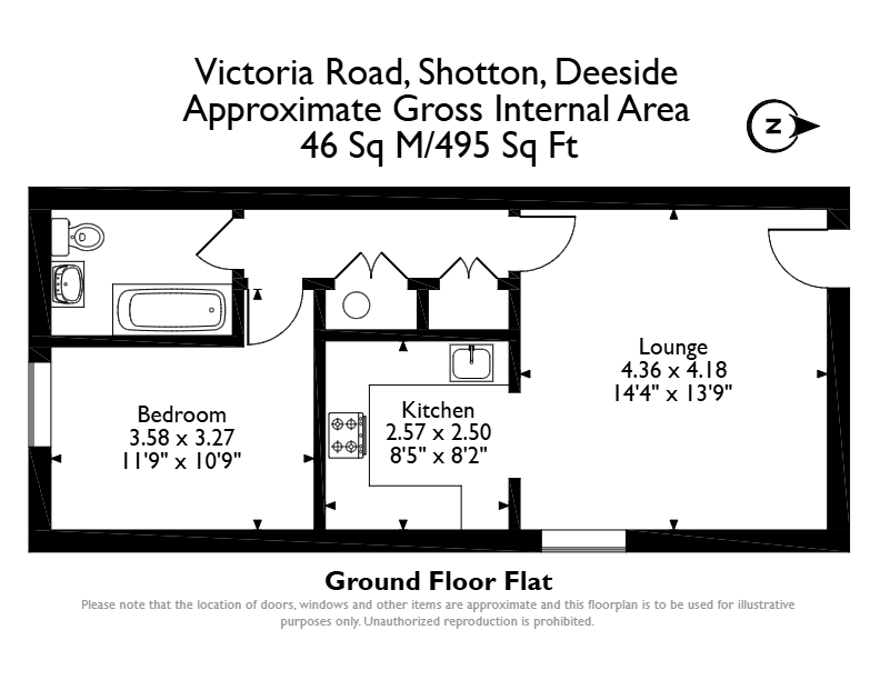Flat 1, 10, Victoria Road, Deeside floorplan