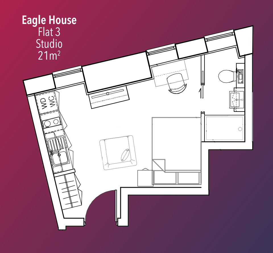 0 Bedrooms Studio to rent in Eagle House, 11 Blackfriars Road, Manchester M3