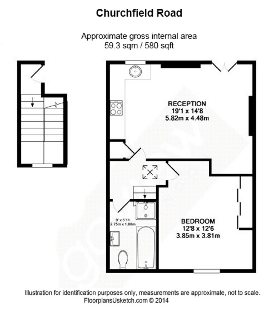 Flat 4, 53, Churchfield Road, London floorplan