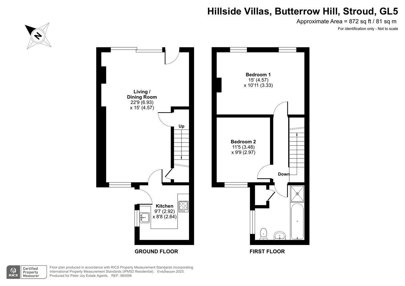 Butterrow Hill, Stroud GL5, 2 bedroom semidetached house for sale