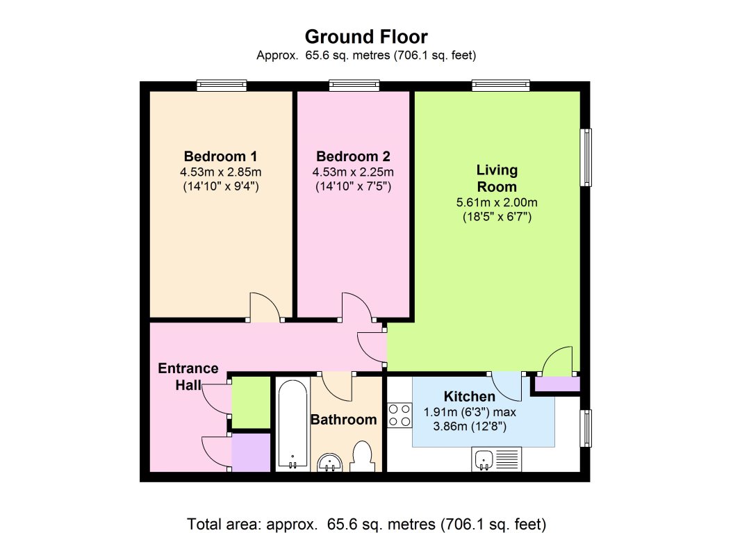 2 Bedrooms Flat to rent in Hooper Avenue, Colchester CO2