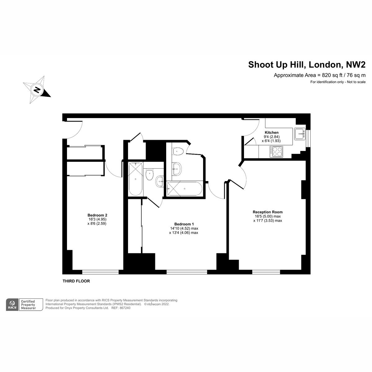 Flat Flat 303, 1, Shoot Up Hill, London floorplan