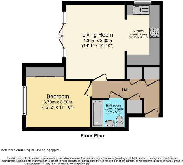 Snowfleck House - 1 Bedroom, 19 Periwood Crescent, London floorplan
