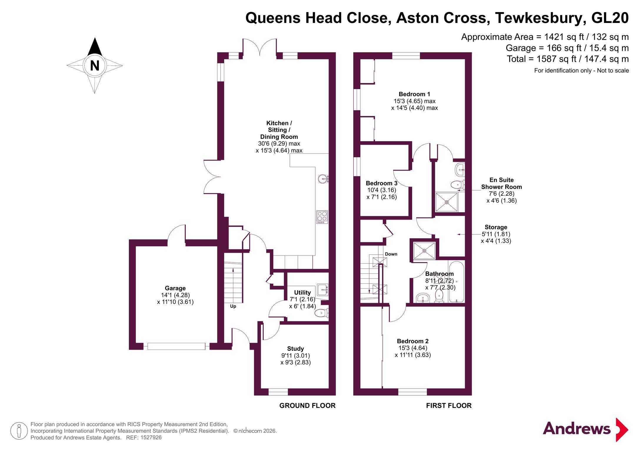 11, Queens Head Close, Tewkesbury floorplan