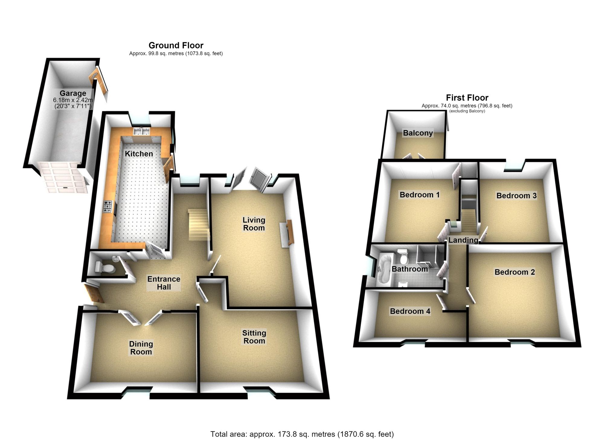 Strawberry Cottage, 23 High Street, Luddington floorplan