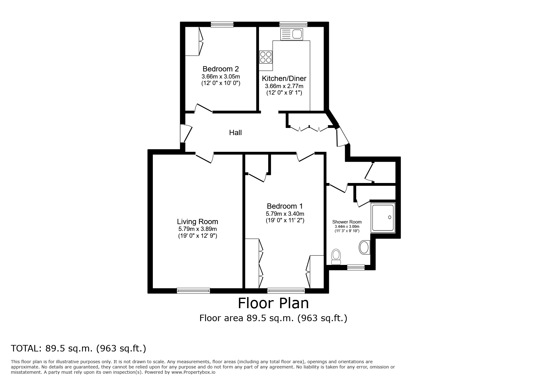 Flat 2, Maer Bay Court, 12, Douglas Avenue, Devon floorplan