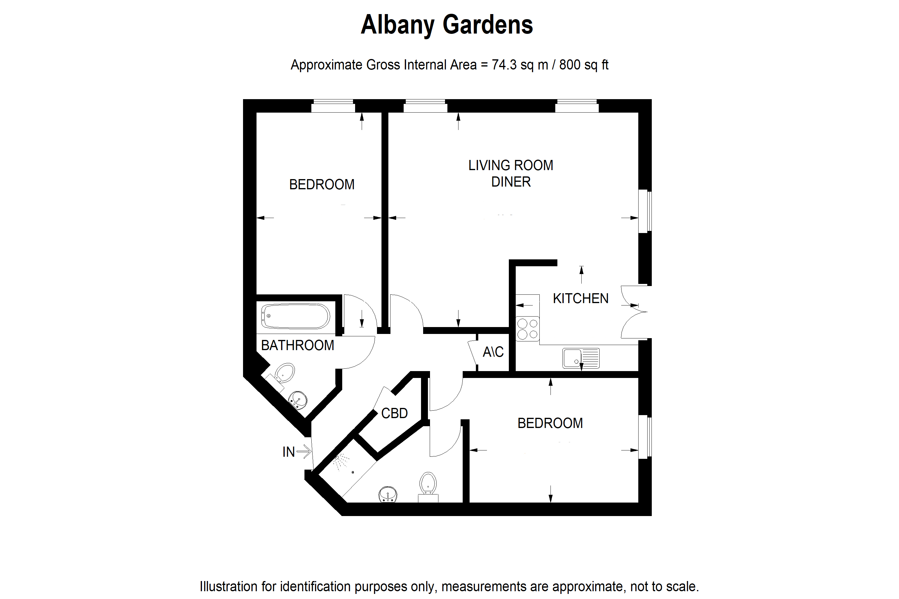 Albany Gardens, Colchester CO2, 2 bedroom flat for sale 62517497