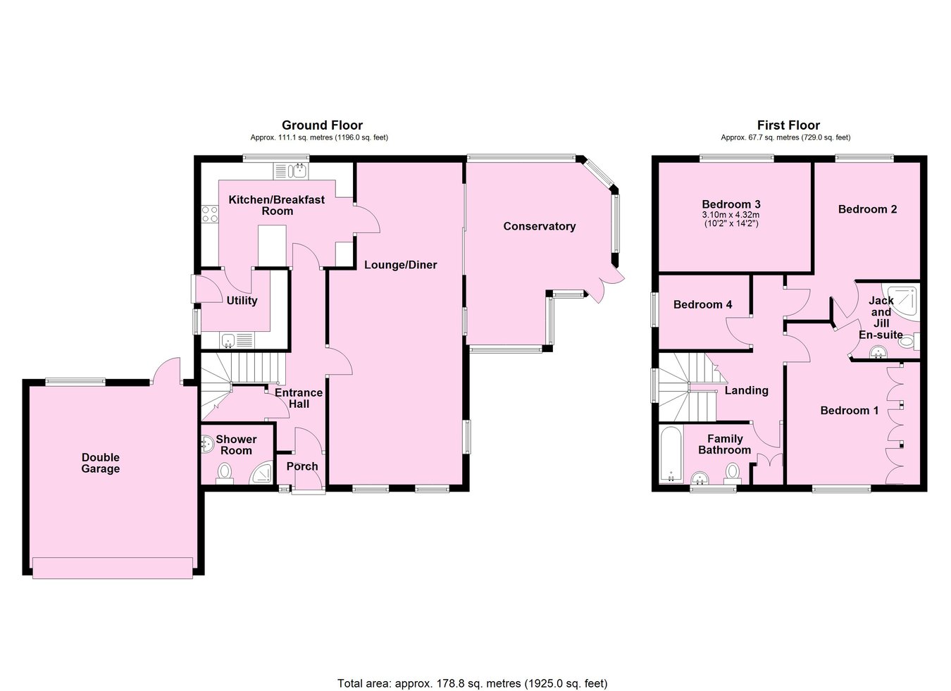 4, Wakes Close, Lutterworth floorplan