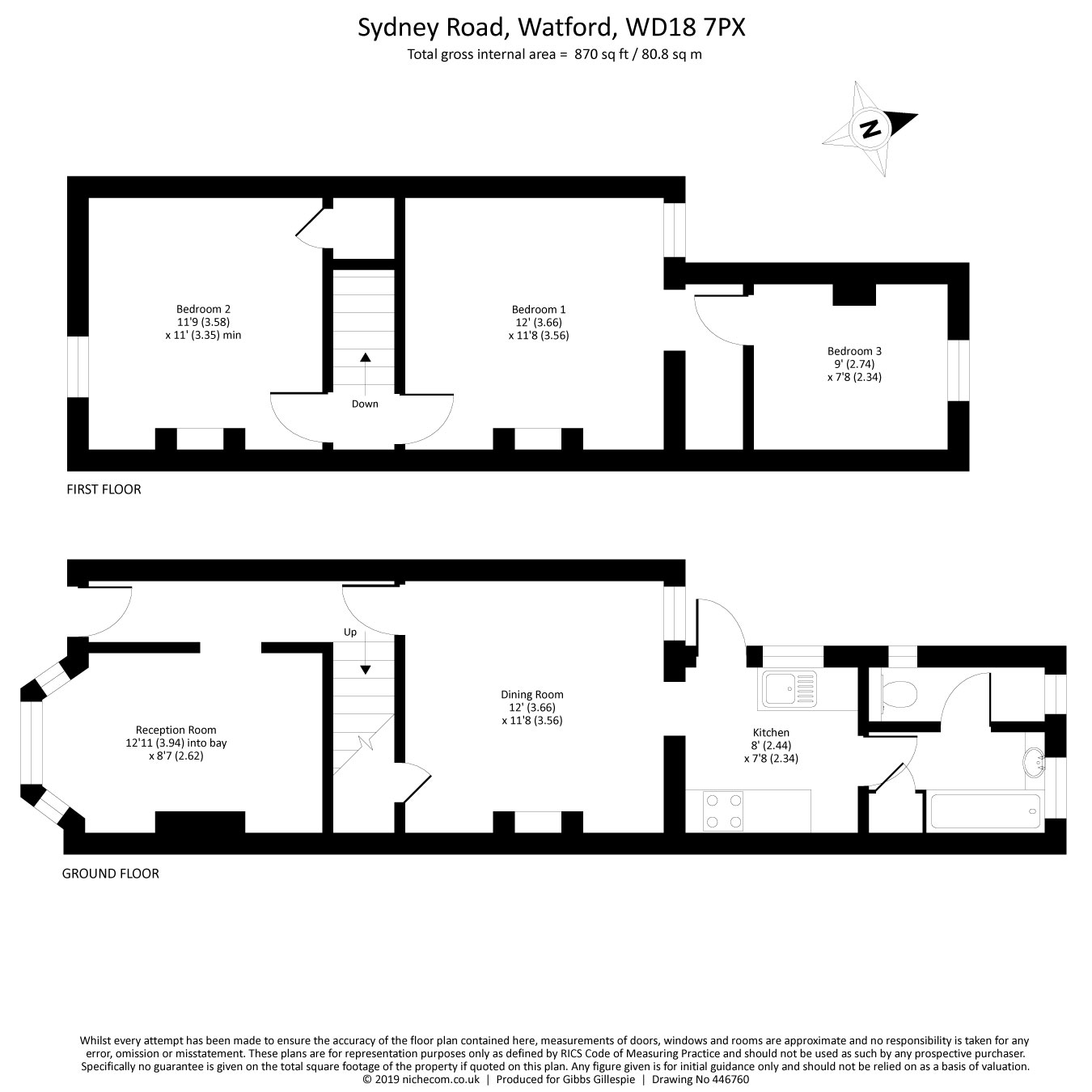 3 Bedrooms Terraced house for sale in Sydney Road, Watford, Hertfordshire WD18