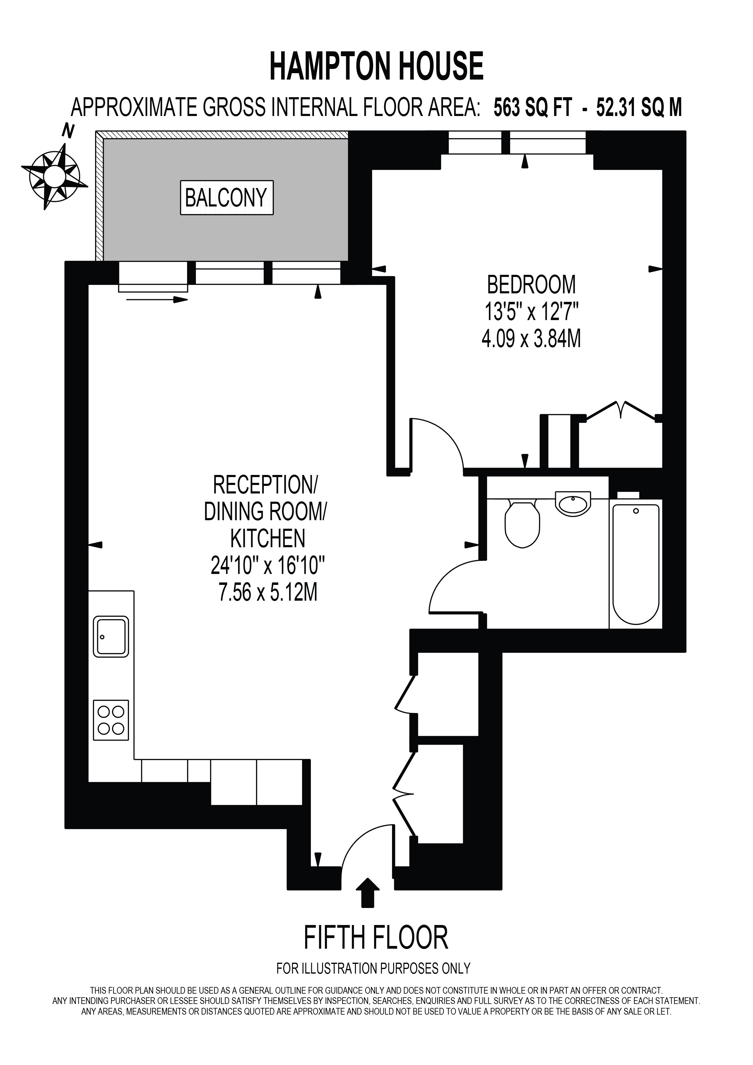 76 Hampton House King's Road Park 1, Sands End Lane, London floorplan