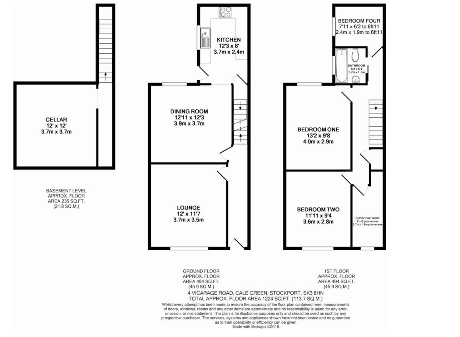 4, Vicarage Road, Stockport floorplan