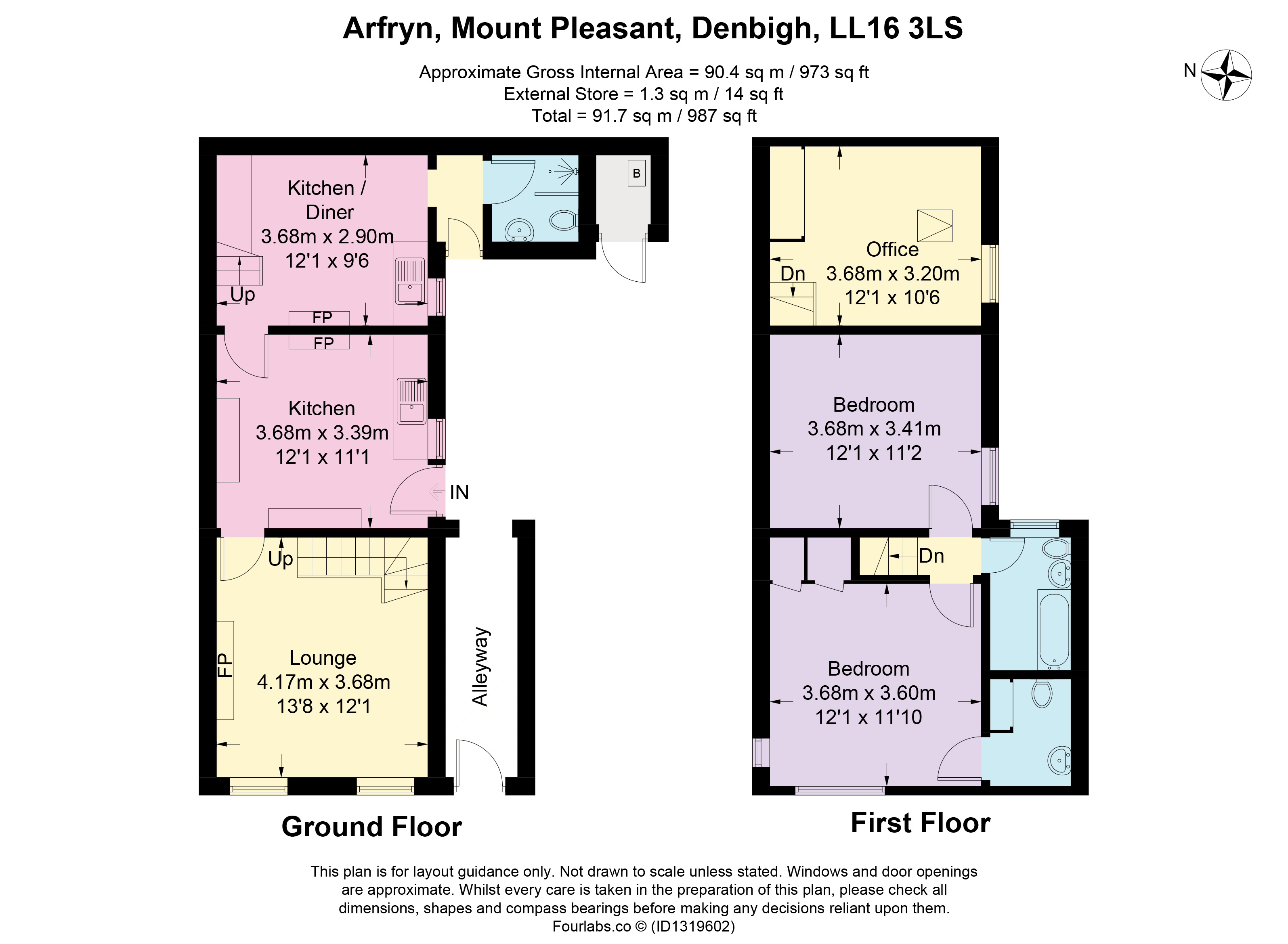 Arfryn, Mount Pleasant, Denbigh floorplan