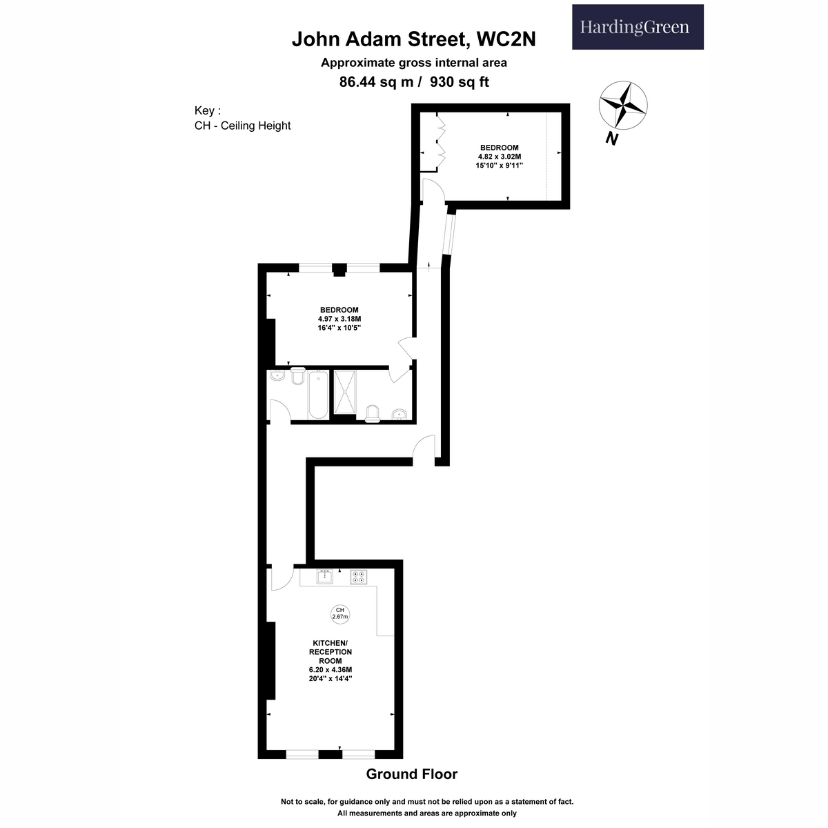 Flat 1, 27, John Adam Street, London floorplan