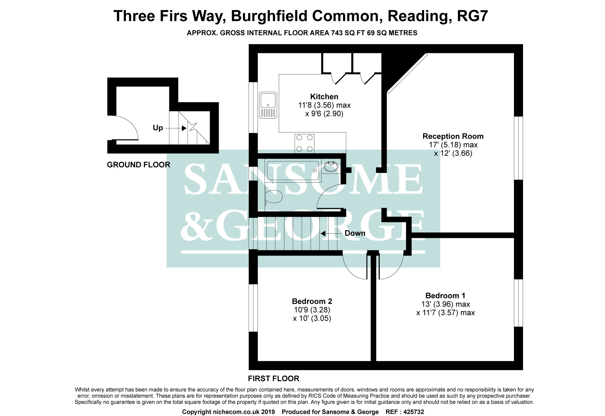 2 Bedrooms Flat for sale in Three Firs Way, Burghfield Common, Reading, Berkshire RG7