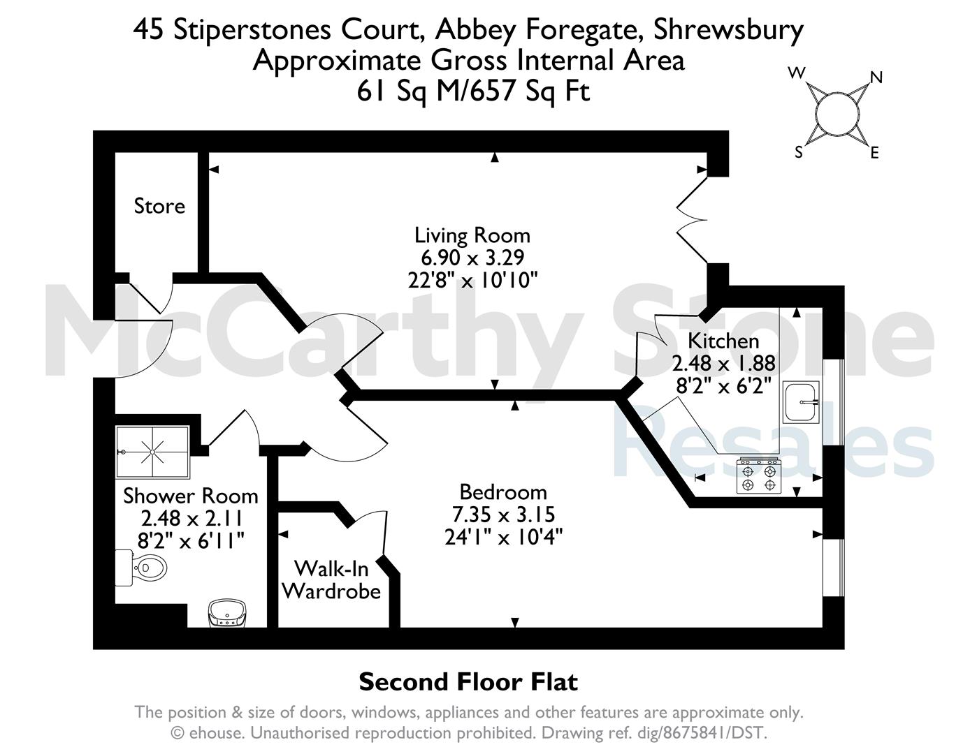 45 Stiperstones Court, Abbey Foregate, Shrewsbury floorplan
