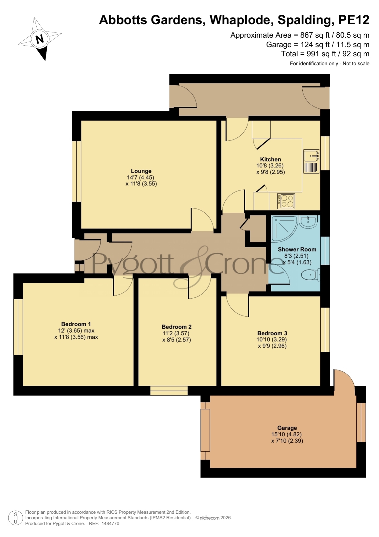 3, Abbotts Gardens, Spalding floorplan
