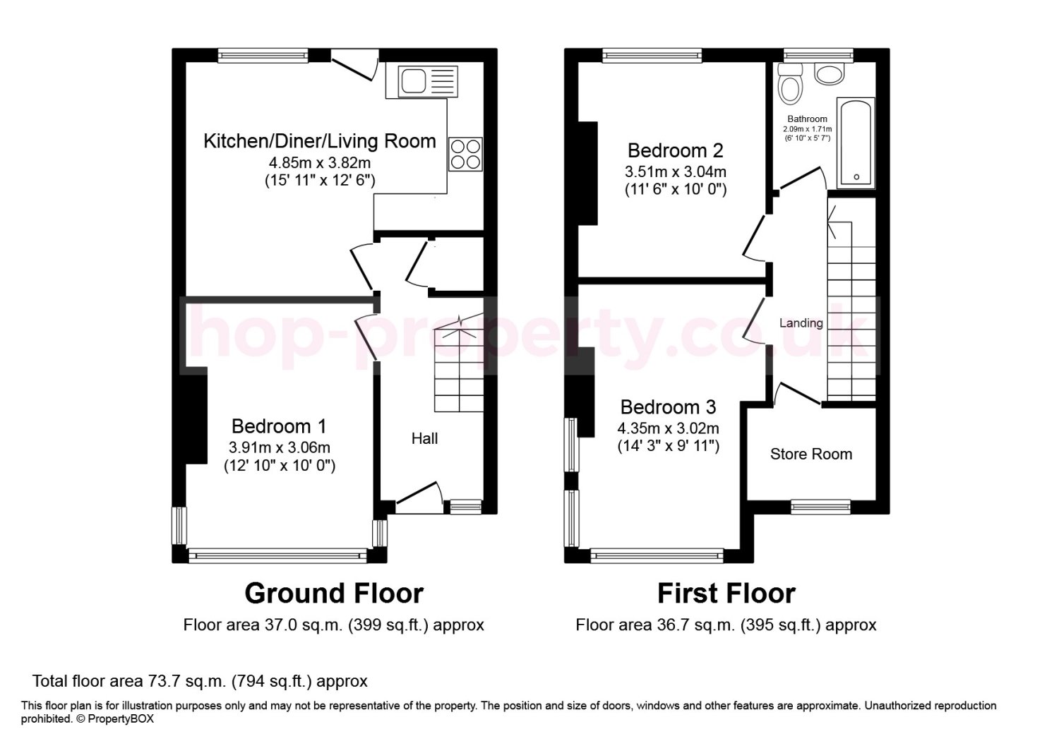 Kelso Gardens, Leeds floorplan