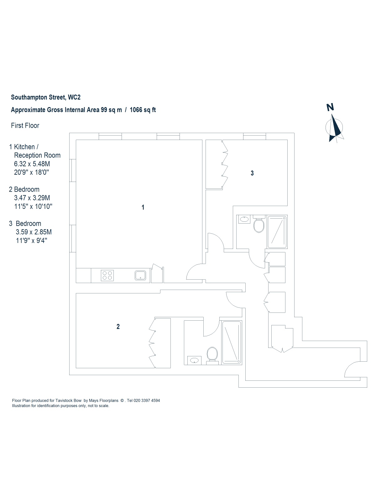 2 The Beecham, 22 Southampton Street, London floorplan