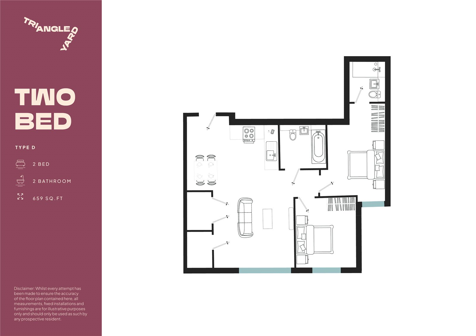 Triangle Yard (2 Bed), 14, Skinner Street, Leeds floorplan