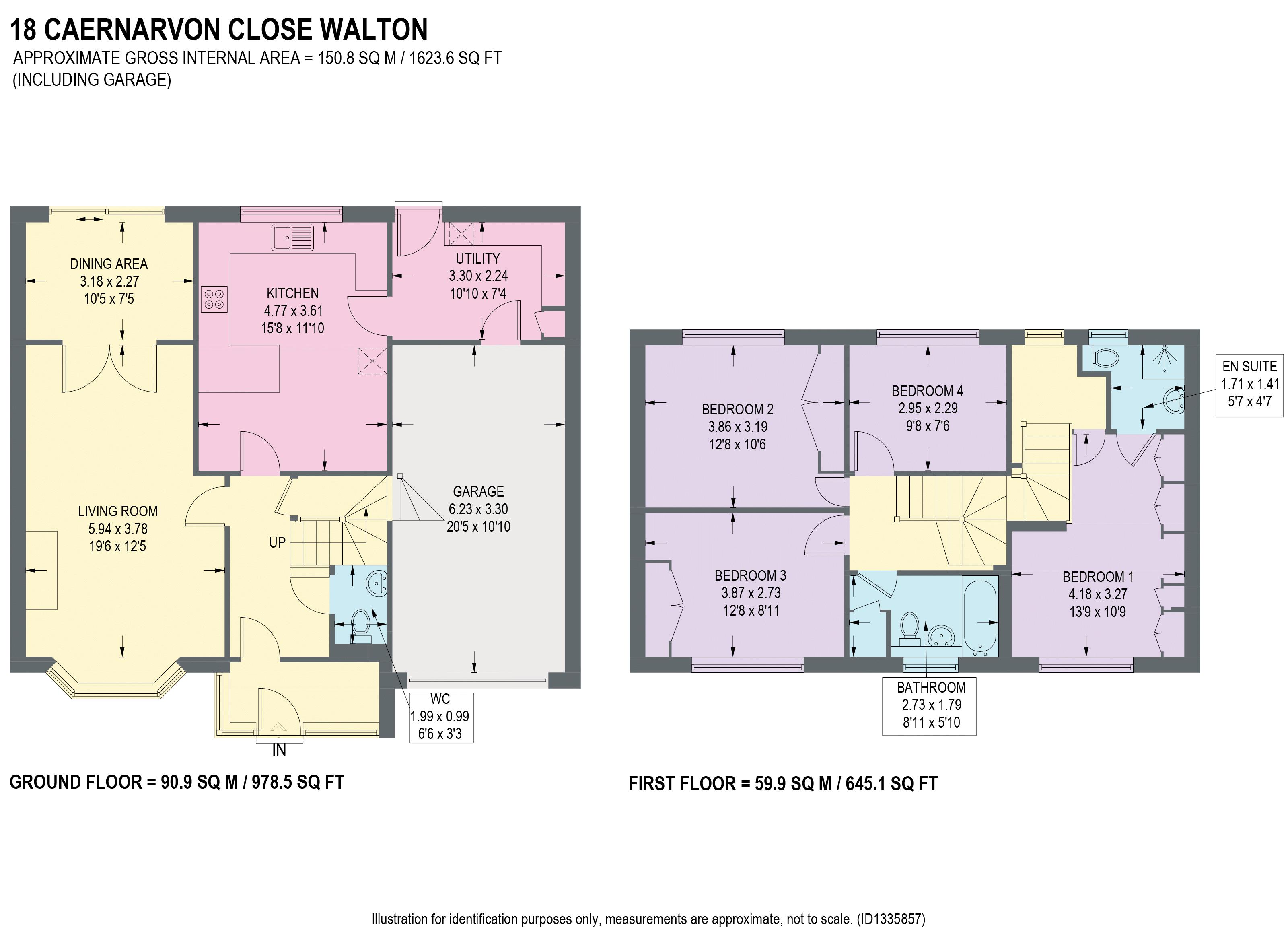 18, Caernarvon Close, Chesterfield floorplan