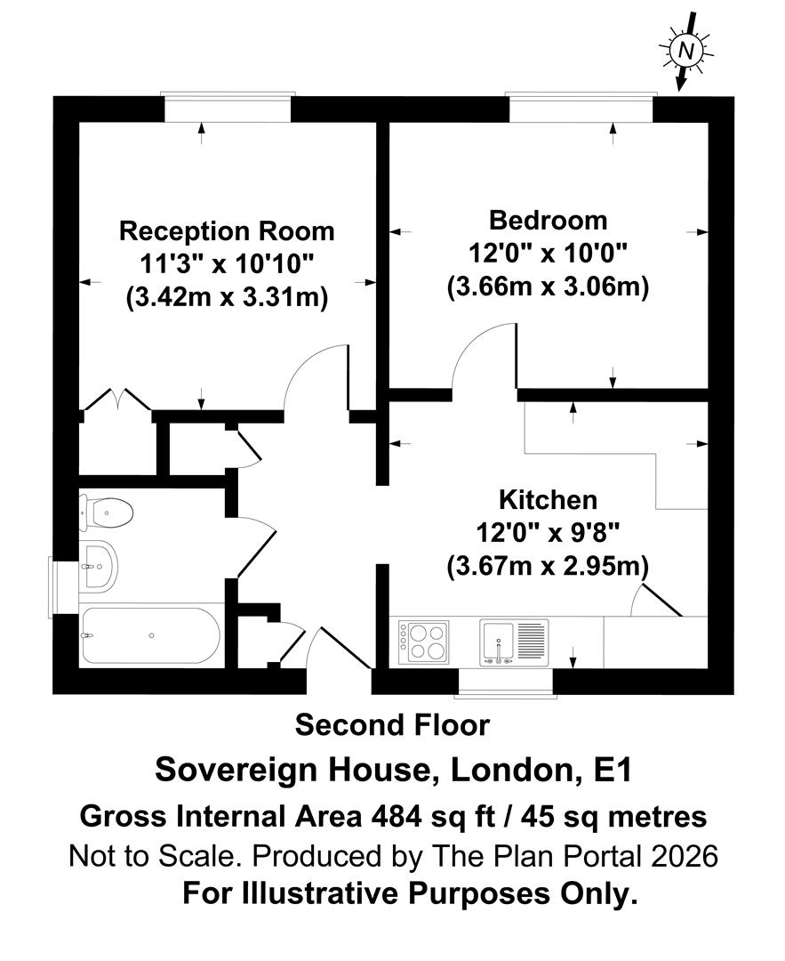 36 Sovereign House, Cambridge Heath Road, London floorplan