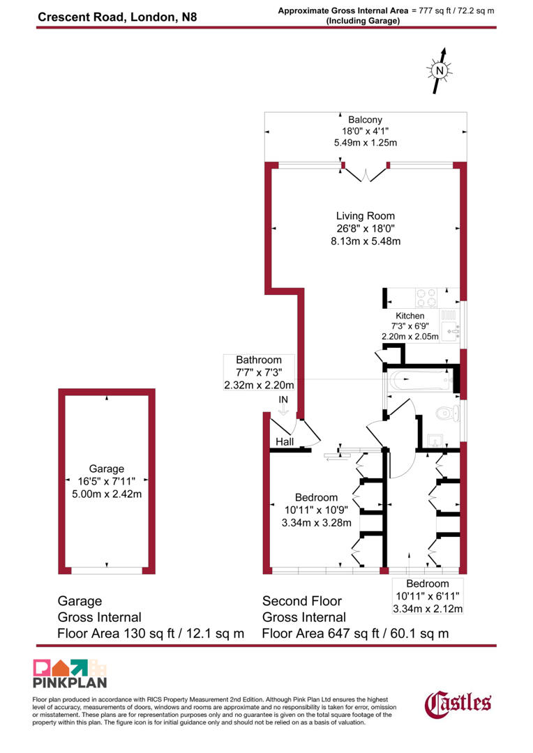Flat 3, 4, Crescent Road, London floorplan