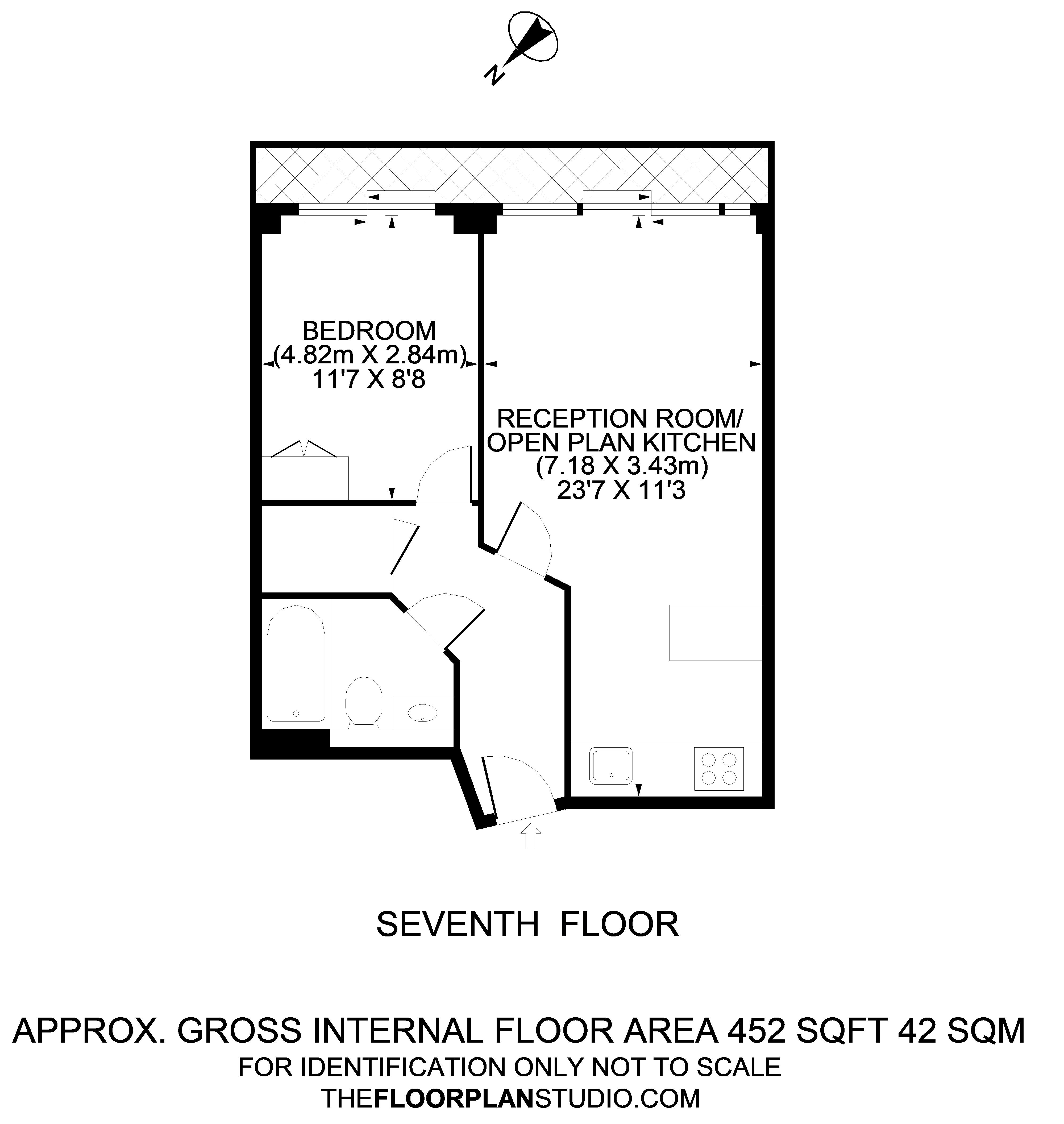 704, Westcliffe Apartments, 1, South Wharf Road, London floorplan