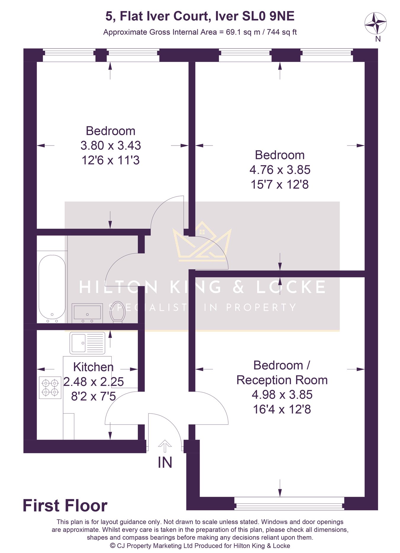 5, Flat  Iver Court, IVER floorplan