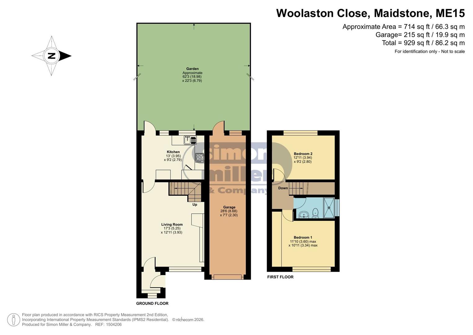 12, Woolaston Close, Maidstone floorplan