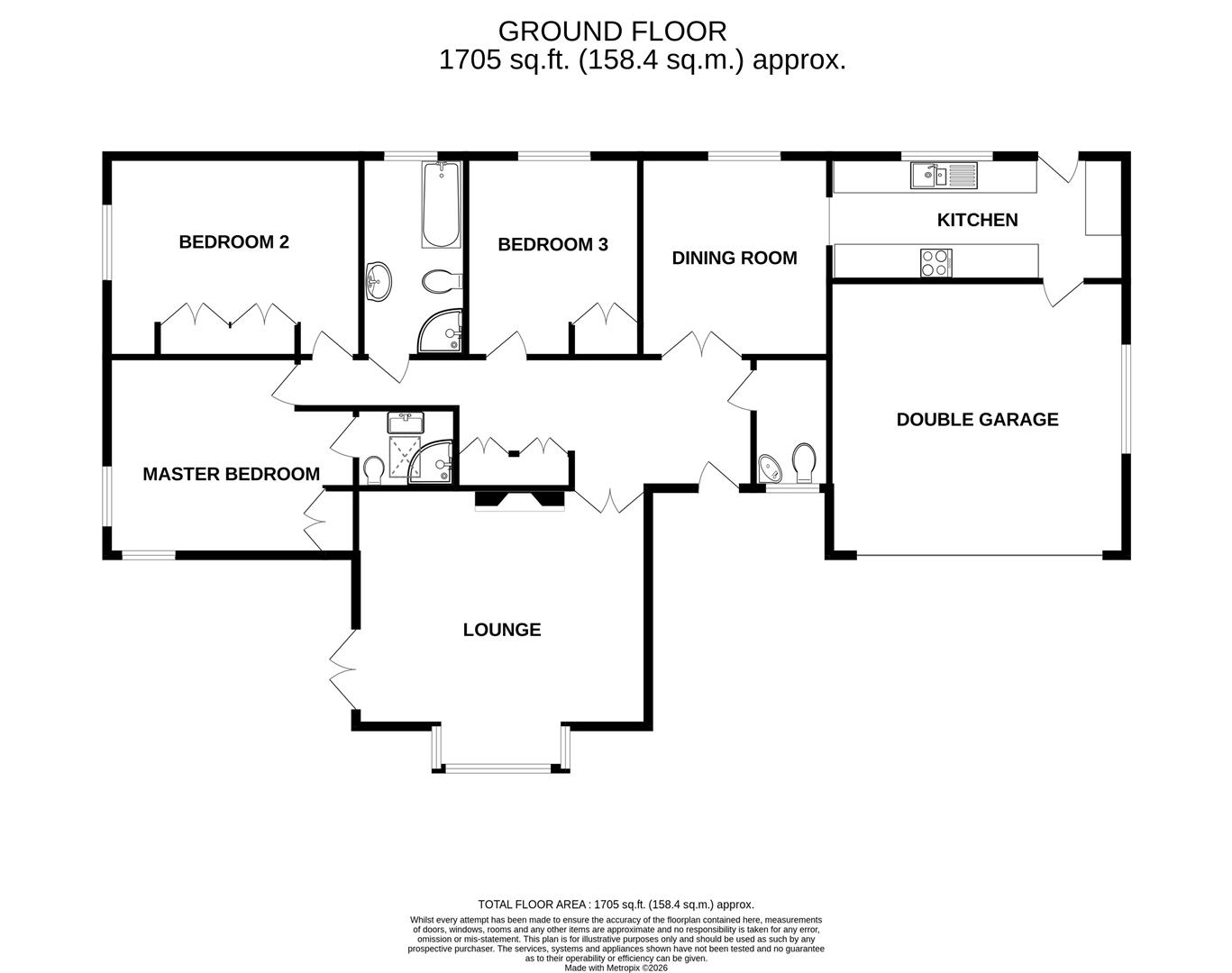 Roseberry, Harcombe Road, Axminster floorplan