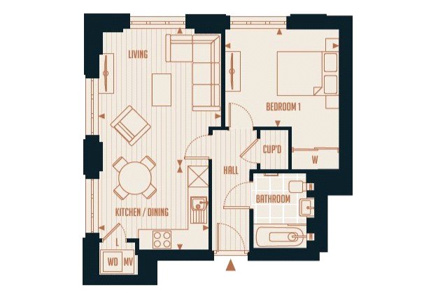 Plot 5 Station House,, Reading Riverworks, Reading floorplan