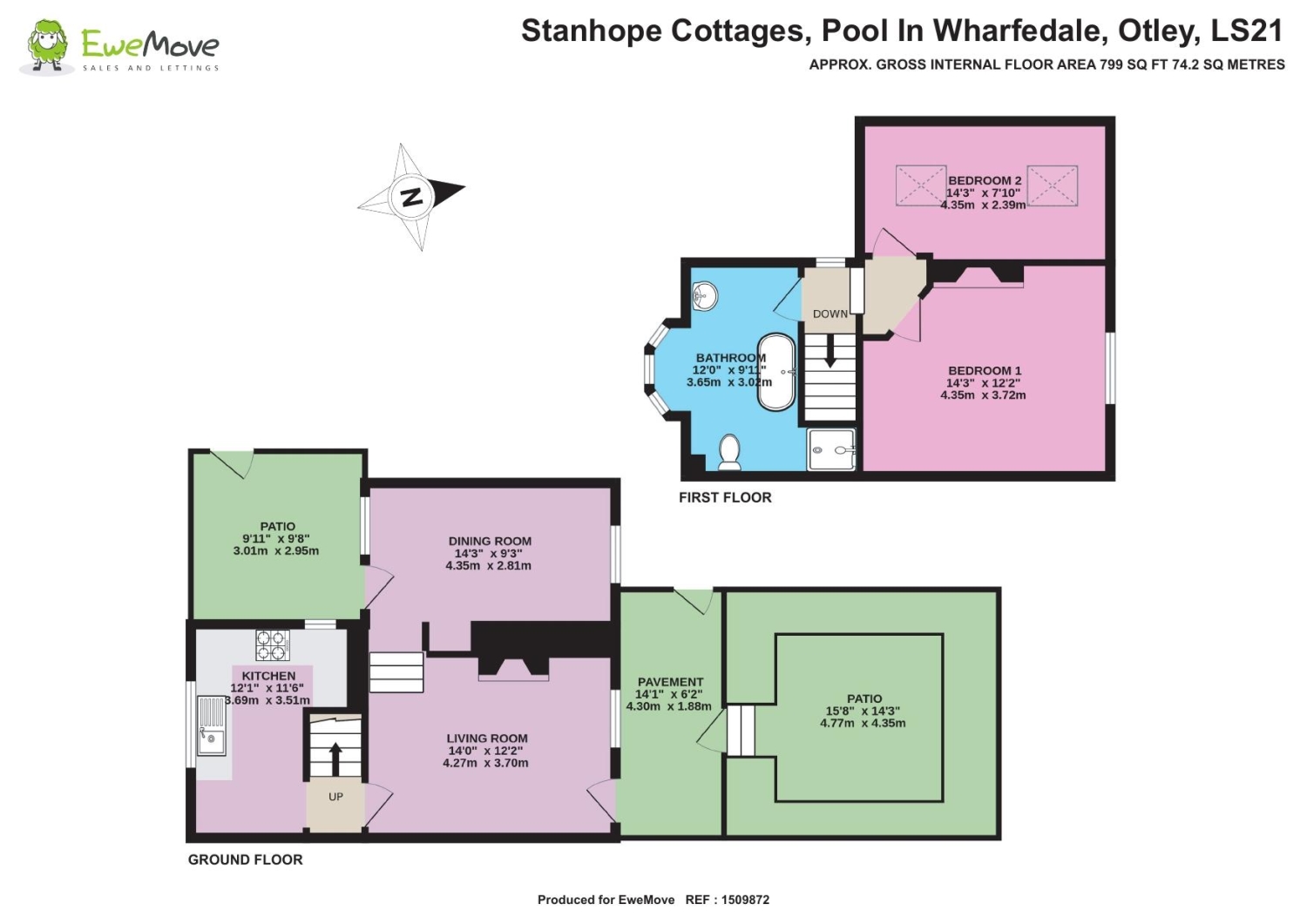 3, Stanhope Cottages, Otley floorplan