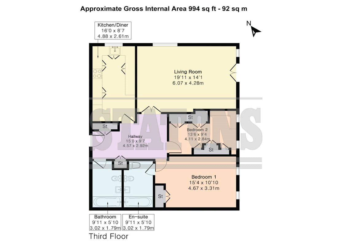Flat 16, Greenleaf Court, 17, Oakleigh Park North, London floorplan