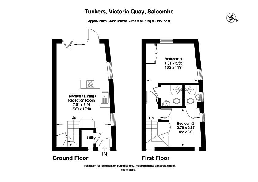 Victoria Quay, TQ8, 2 bedroom end terrace house for sale