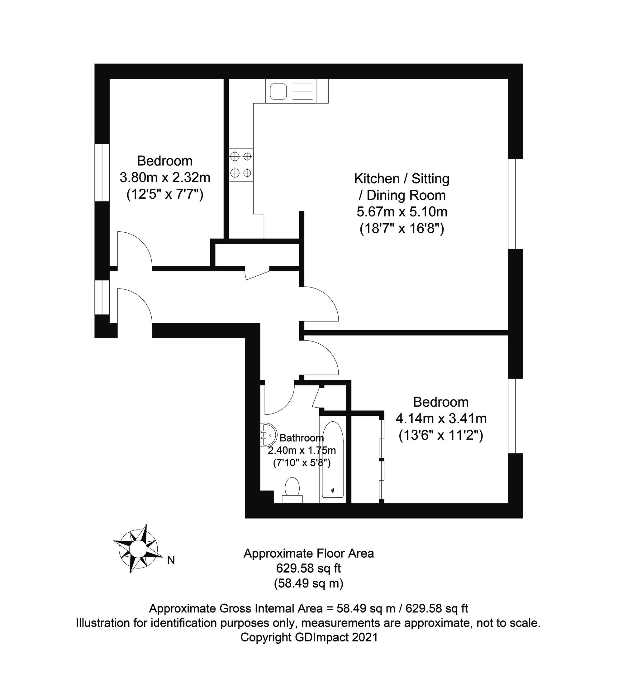 1 Heath Court Station Road, Crawley floorplan