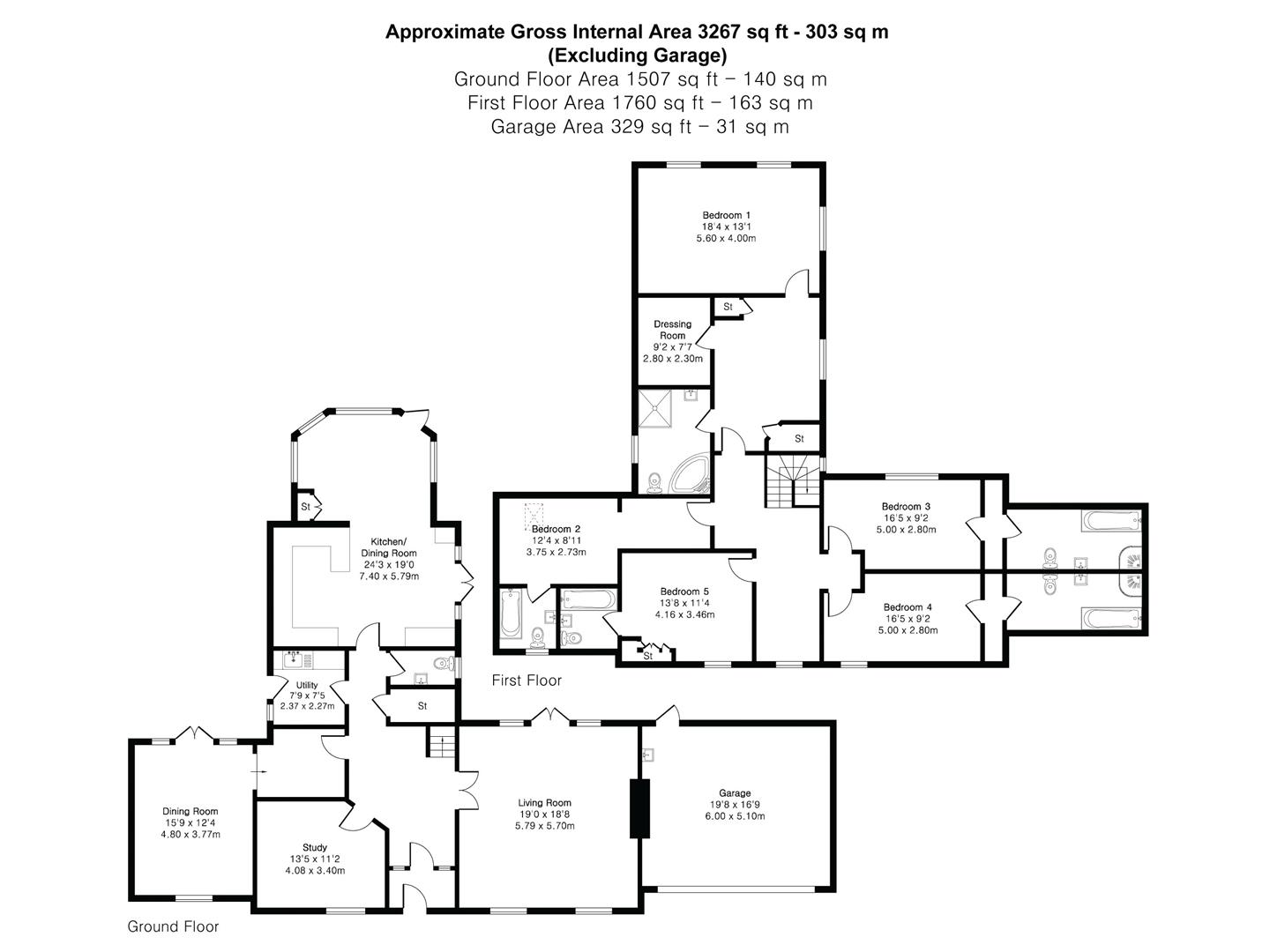 Hedgerow, The Chase, Church Street, Henham floorplan