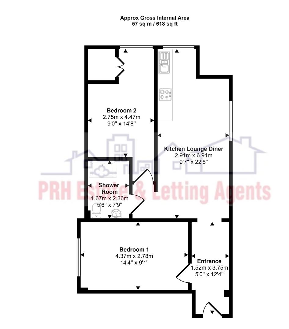 Flat 3 The Regent, Chapel Street, Penzance floorplan