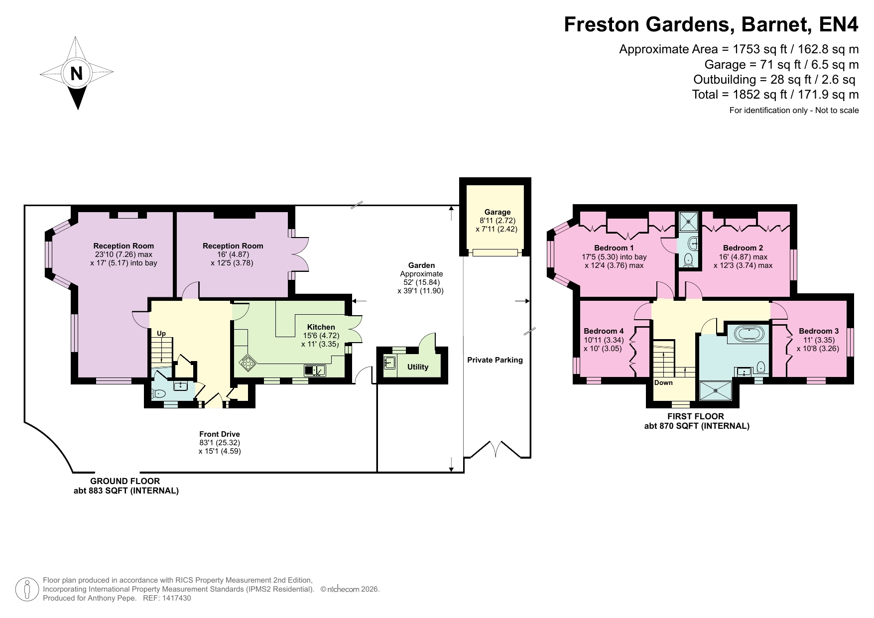 59, Freston Gardens, Barnet floorplan