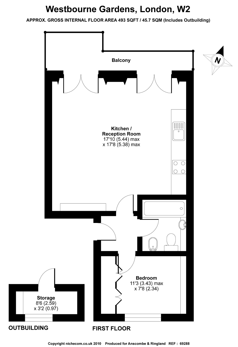 1 Bedrooms Flat to rent in Westbourne Gardens, Bayswater W2