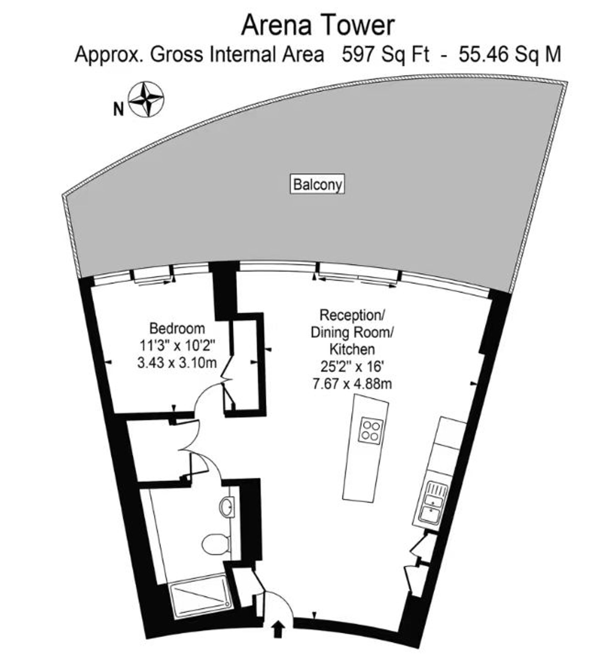 Apt 2506, Arena Tower, London floorplan