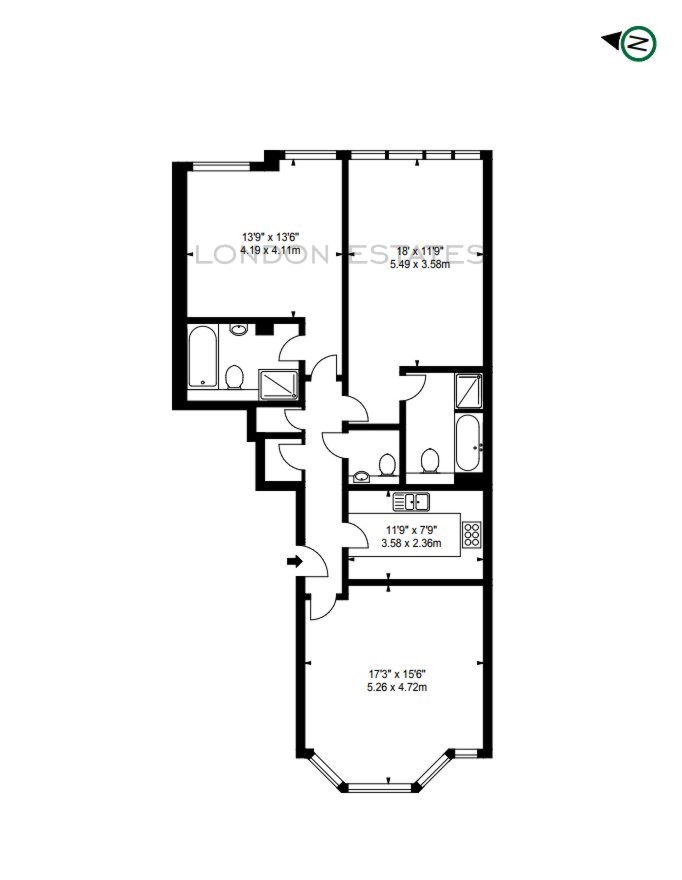 2 Bedrooms Flat to rent in Young Street, Kensington W8