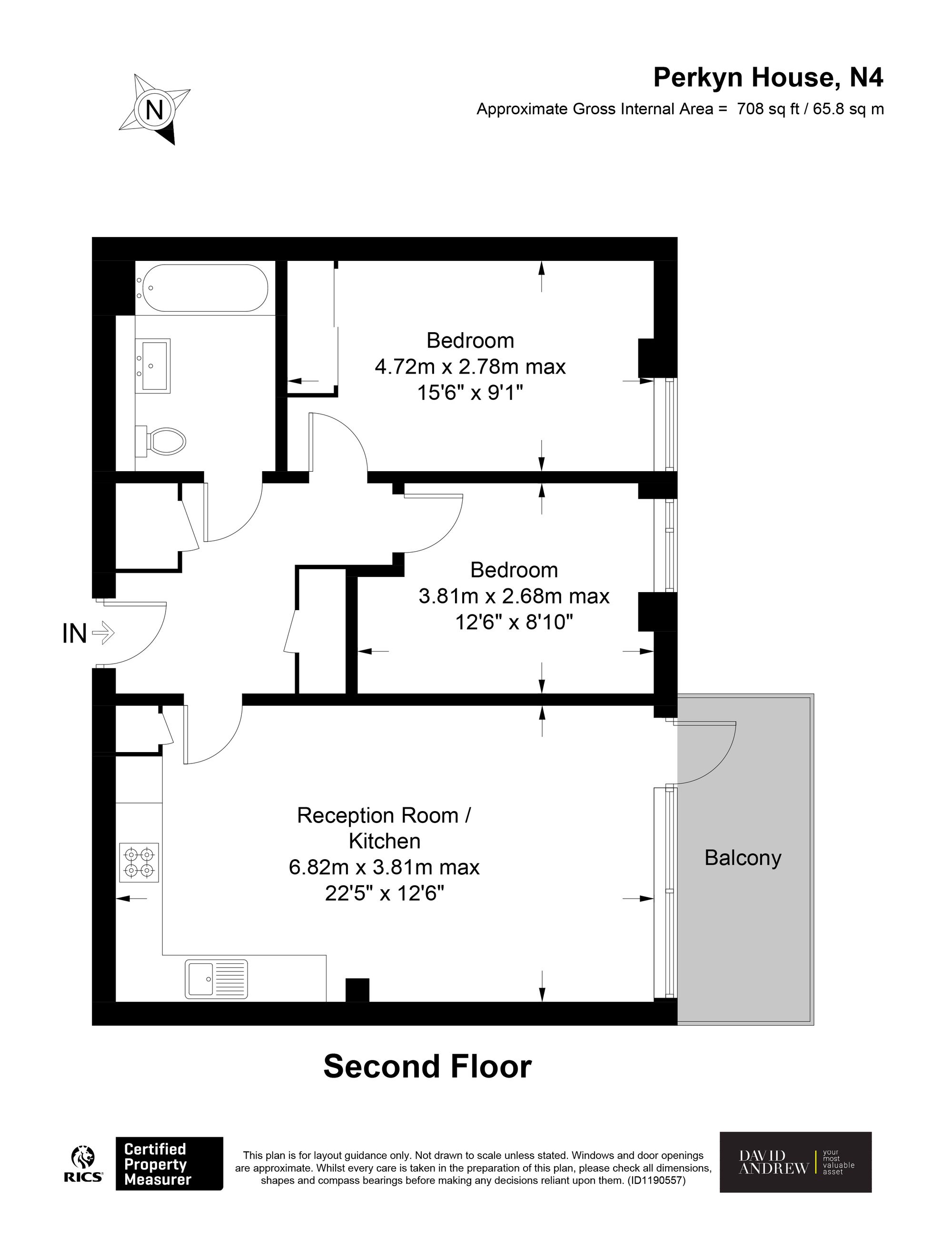 Flat 14, Perkyn House 392-394 Seven Sisters Road, London floorplan