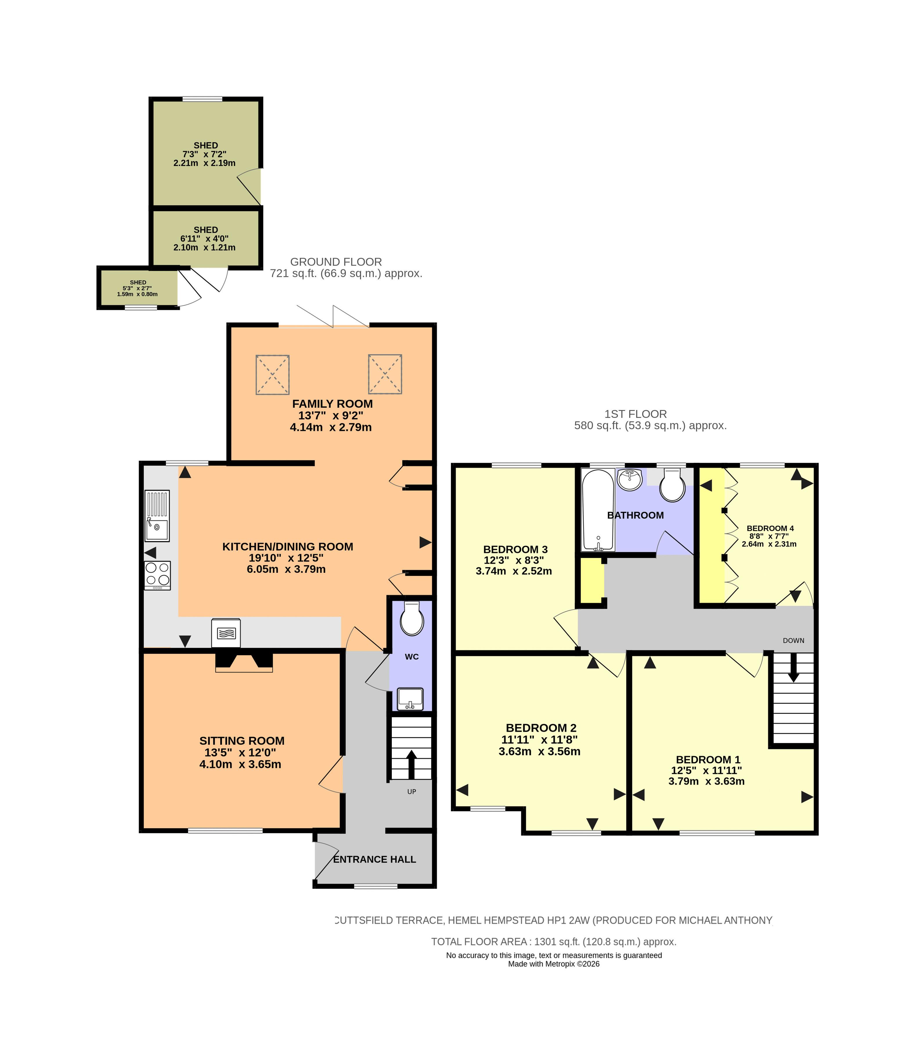 34, Cuttsfield Terrace, Hemel Hempstead floorplan