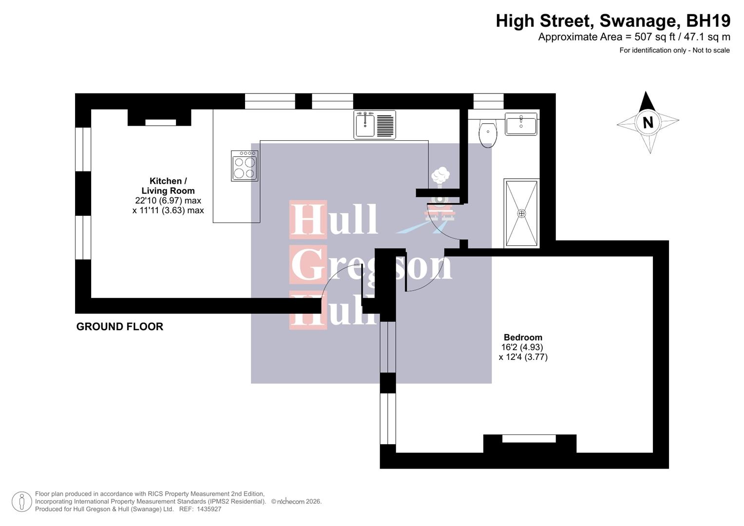 Flat 19 Springhill House, 74, High Street, Swanage floorplan