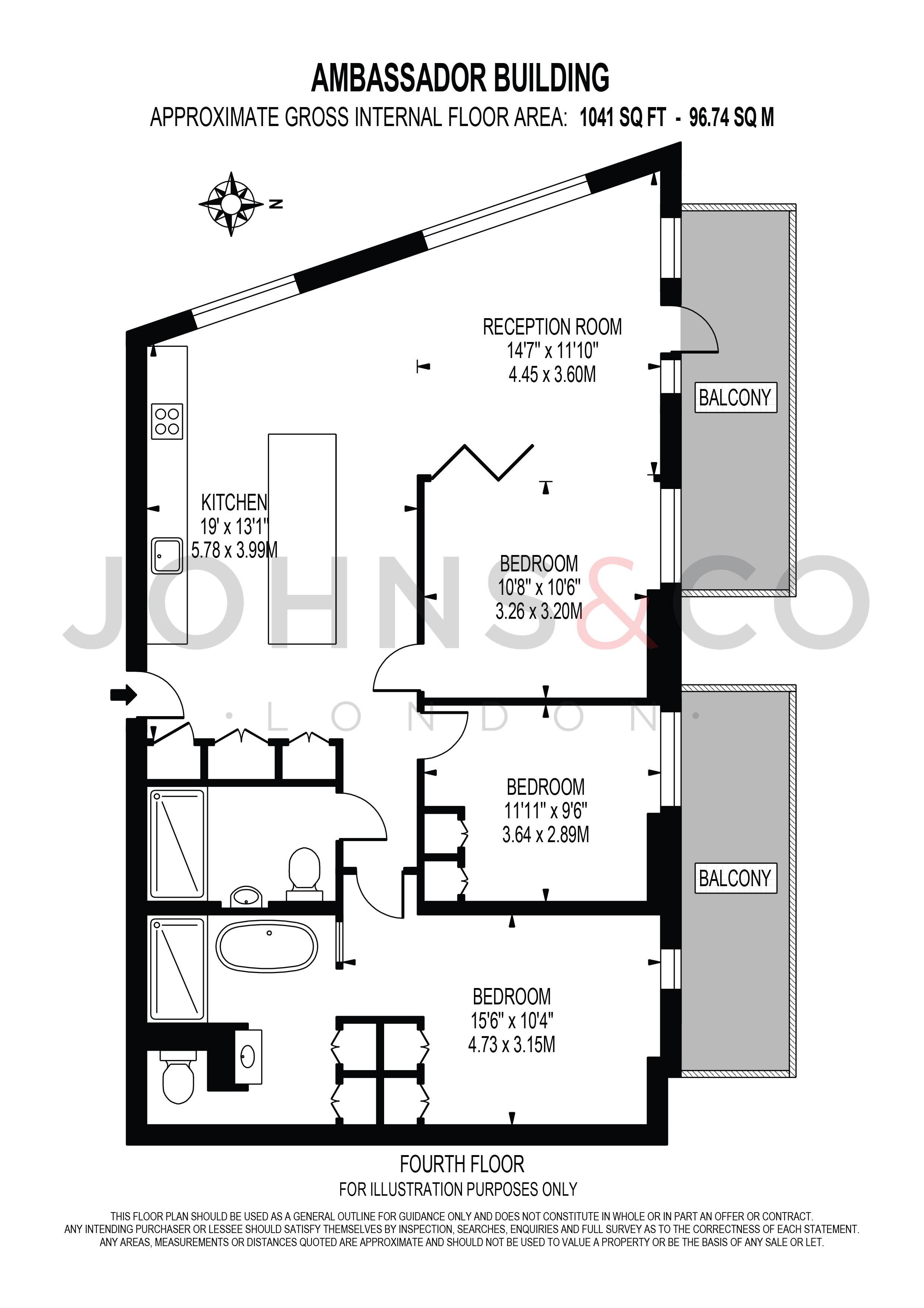 Ambassador Building, Embassy Gardens SW11, 3 bedroom flat for sale