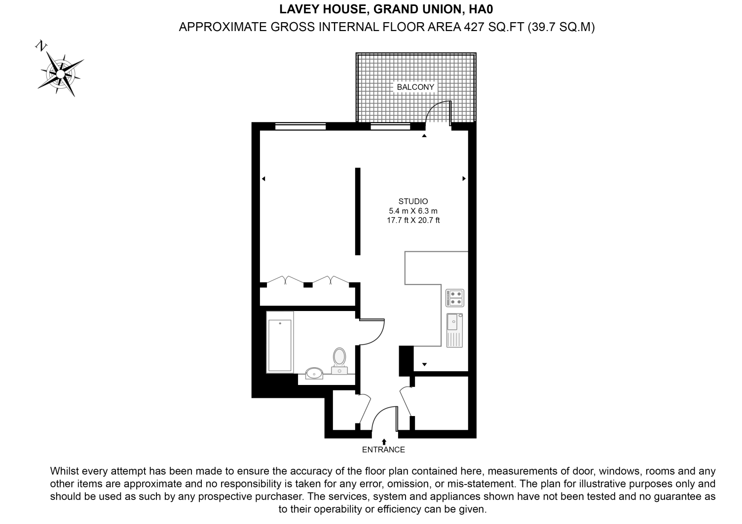 Flat 22,, Lavey House, Grand Union, Wembley floorplan