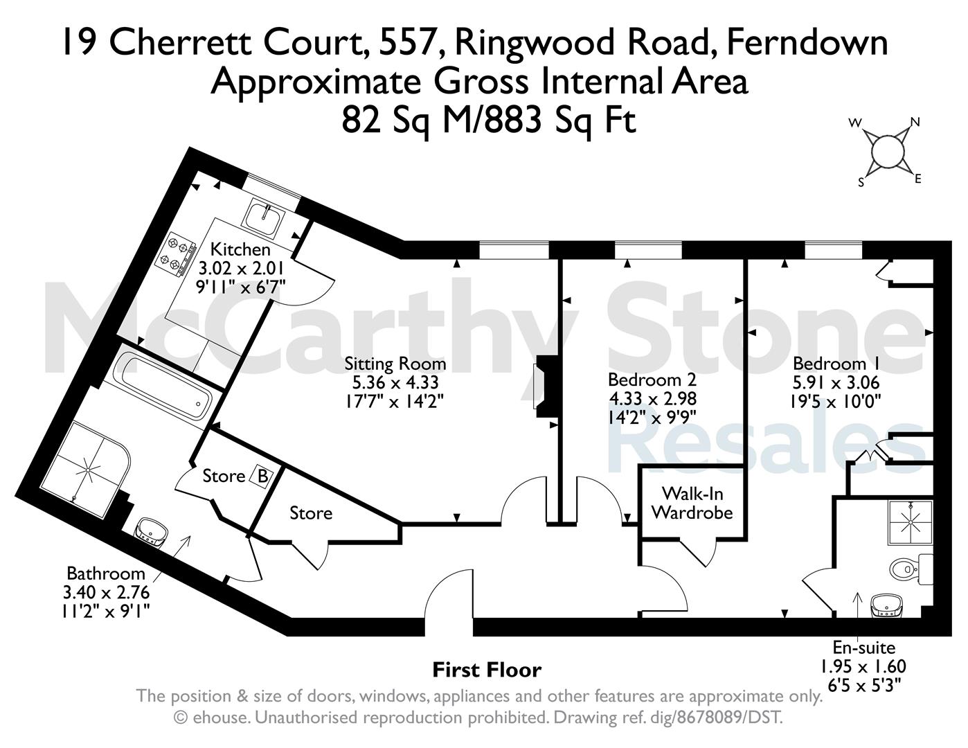 19 Cherrett Court, Ringwood Road, Ferndown floorplan