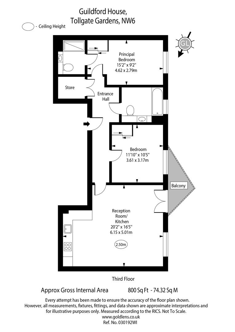 Flat 57, Guildford House, Tollgate Gardens, London floorplan