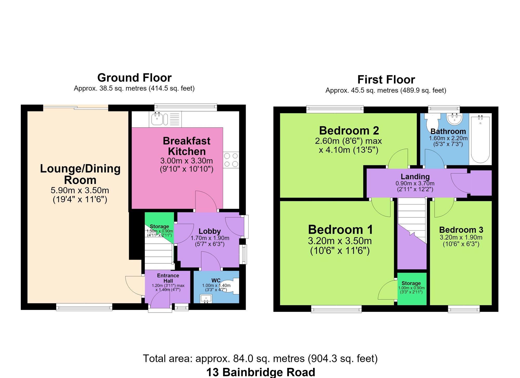 13 Bainbridge Road, Chesterfield floorplan