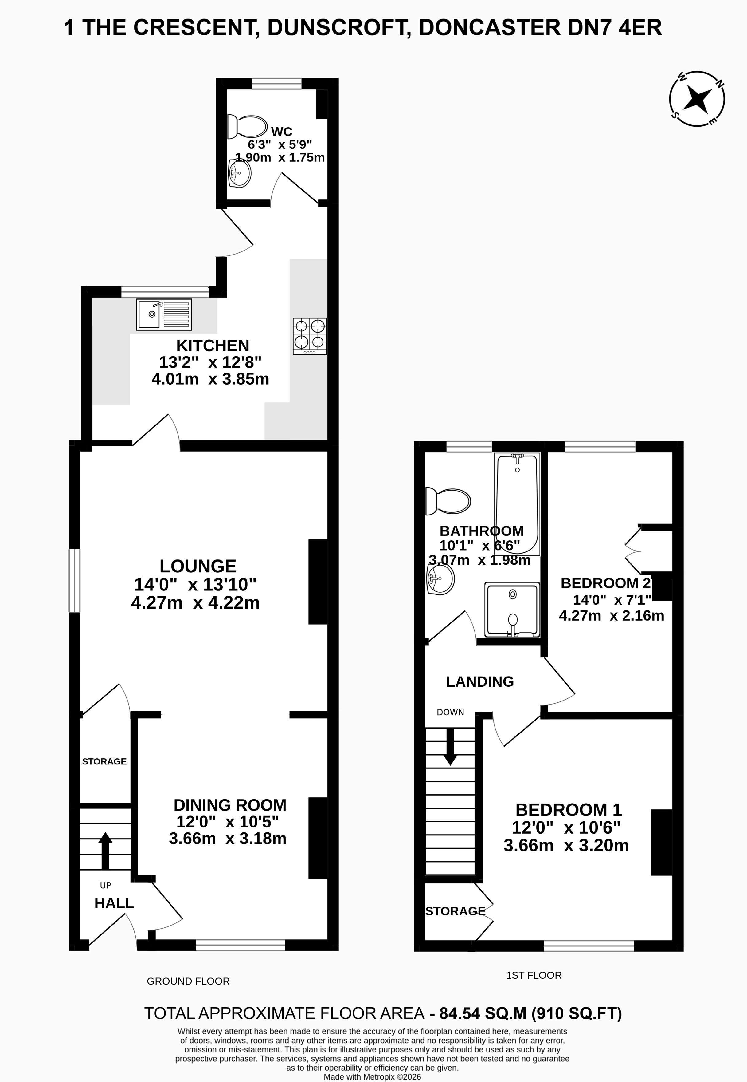 1, The Crescent, Doncaster floorplan
